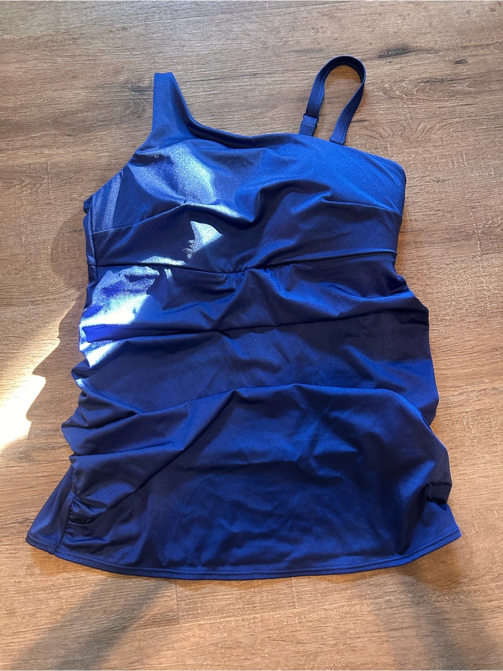 Swim by Cacique One-Piece Swimsuit Womens Size 12 Blue Ruched Tummy